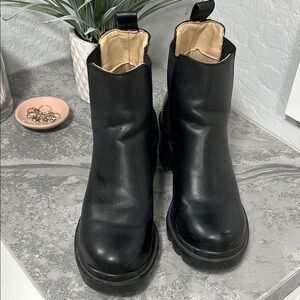 Steve Madden Black Ankle Booties with Chunky Sole